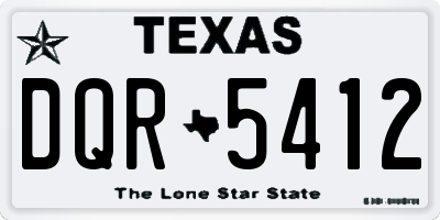 TX license plate DQR5412