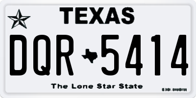 TX license plate DQR5414