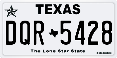TX license plate DQR5428