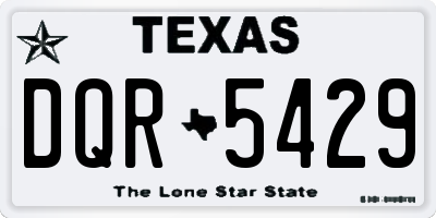 TX license plate DQR5429