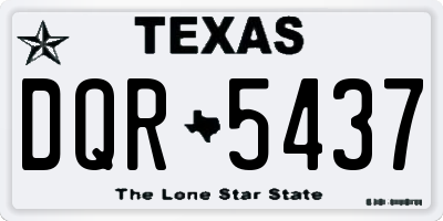 TX license plate DQR5437