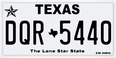 TX license plate DQR5440