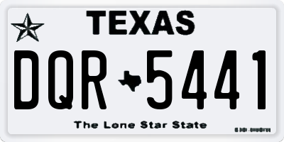 TX license plate DQR5441