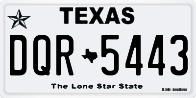 TX license plate DQR5443