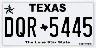 TX license plate DQR5445