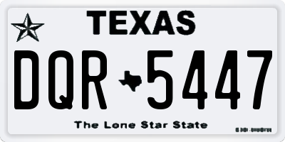 TX license plate DQR5447