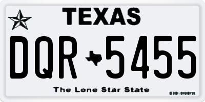TX license plate DQR5455