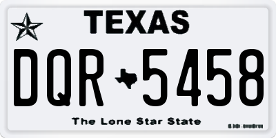 TX license plate DQR5458