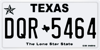 TX license plate DQR5464