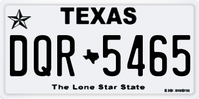TX license plate DQR5465