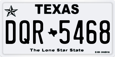 TX license plate DQR5468