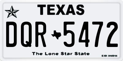 TX license plate DQR5472
