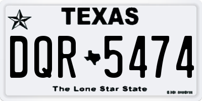 TX license plate DQR5474