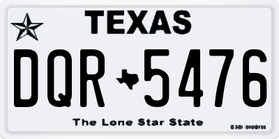 TX license plate DQR5476