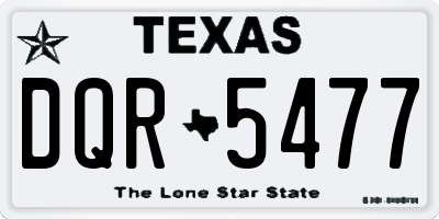 TX license plate DQR5477