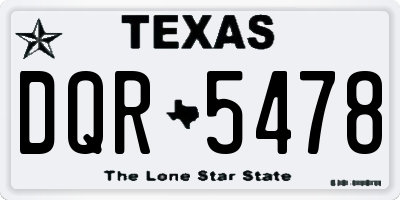 TX license plate DQR5478