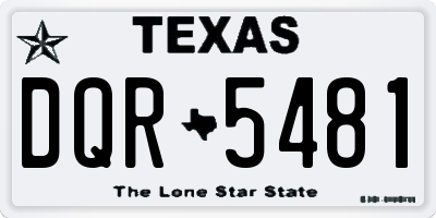 TX license plate DQR5481