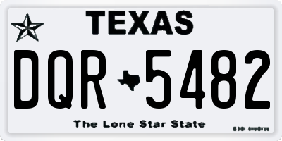 TX license plate DQR5482