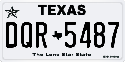 TX license plate DQR5487