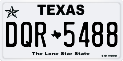 TX license plate DQR5488