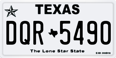 TX license plate DQR5490