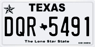 TX license plate DQR5491