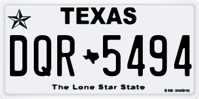 TX license plate DQR5494