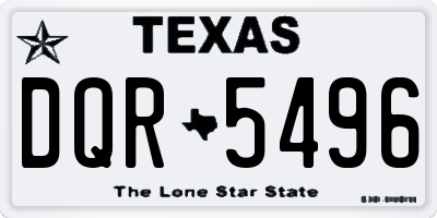 TX license plate DQR5496