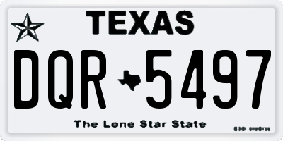 TX license plate DQR5497