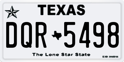 TX license plate DQR5498