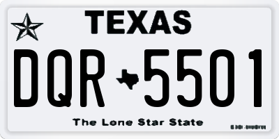 TX license plate DQR5501