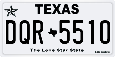 TX license plate DQR5510