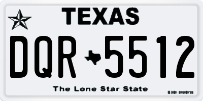 TX license plate DQR5512