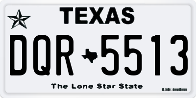 TX license plate DQR5513