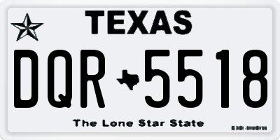 TX license plate DQR5518