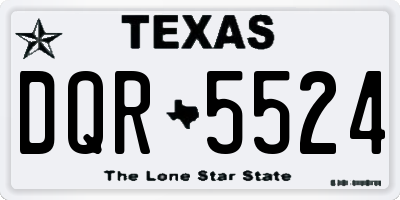 TX license plate DQR5524