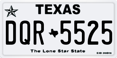 TX license plate DQR5525