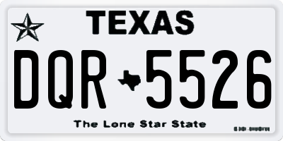 TX license plate DQR5526