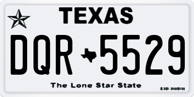 TX license plate DQR5529