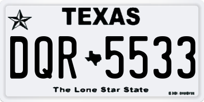 TX license plate DQR5533
