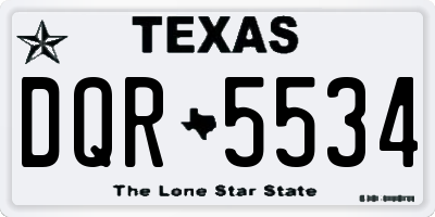 TX license plate DQR5534