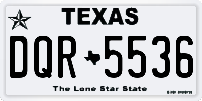TX license plate DQR5536
