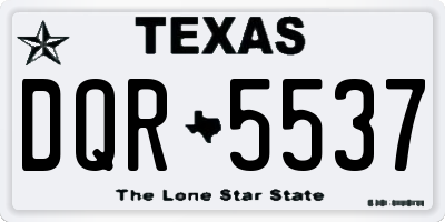 TX license plate DQR5537