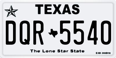 TX license plate DQR5540