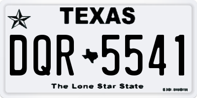 TX license plate DQR5541