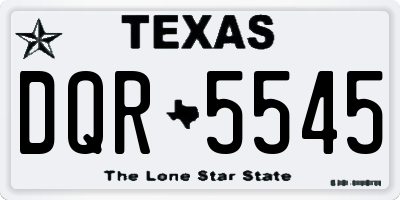 TX license plate DQR5545
