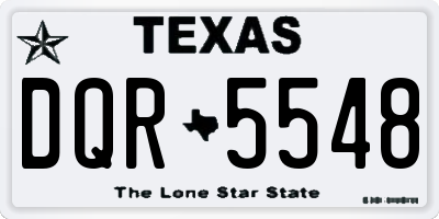TX license plate DQR5548