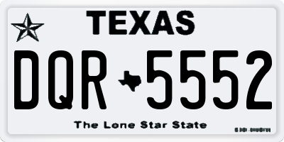 TX license plate DQR5552