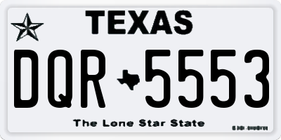 TX license plate DQR5553