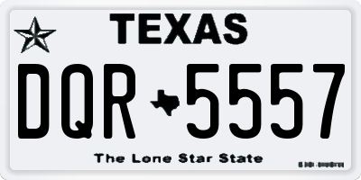TX license plate DQR5557